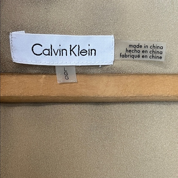 Calvin Klein Top Gold and Blue Overlay  Gorgeous Bell Sleeve Special Occasion L - Picture 2 of 6